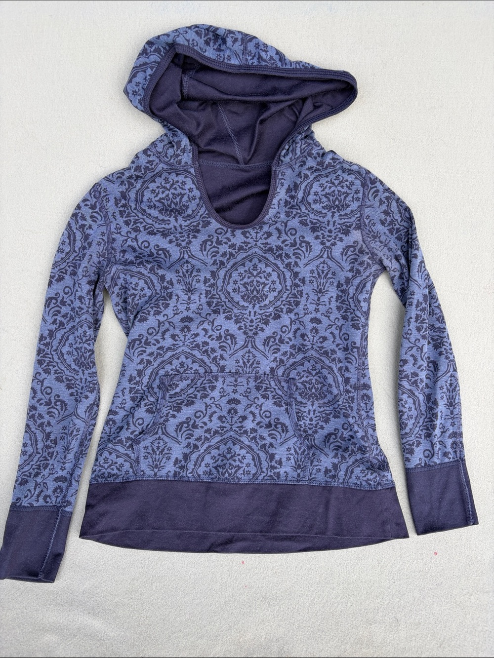 Women’s Purple Patterned Hooded Pullover (reversible)